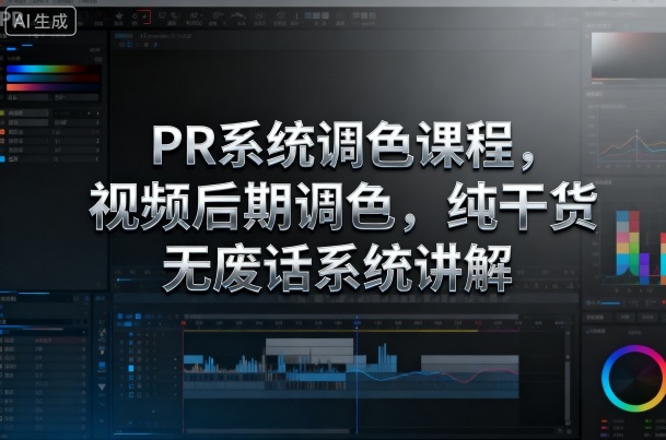 PR系统调色课程，视频后期调色，纯干货无废话系统讲解-牵机网