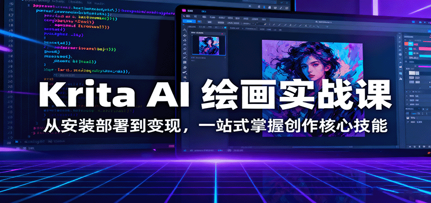 Krita AI 绘画实战课：从安装部署到变现，一站式掌握创作核心技能-牵机网