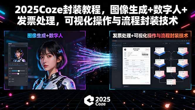 2025Coze封装教程，图像生成+数字人+发票处理，可视化操作与流程封装技术-牵机网