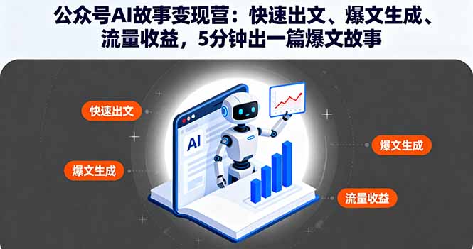 公众号AI故事变现营：快速出文、爆文生成、流量收益，5分钟出一篇爆文故事-牵机网