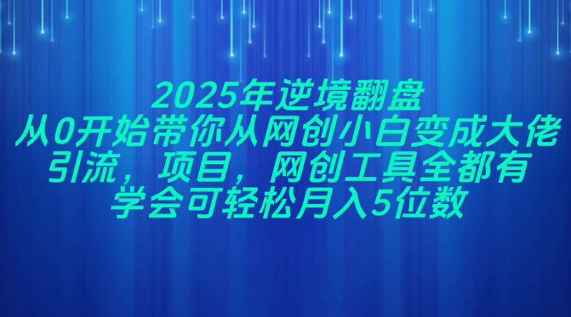 2025年逆境翻盘,从0开始带你从网创小白变成大佬,引流,项目,网创工…-牵机网