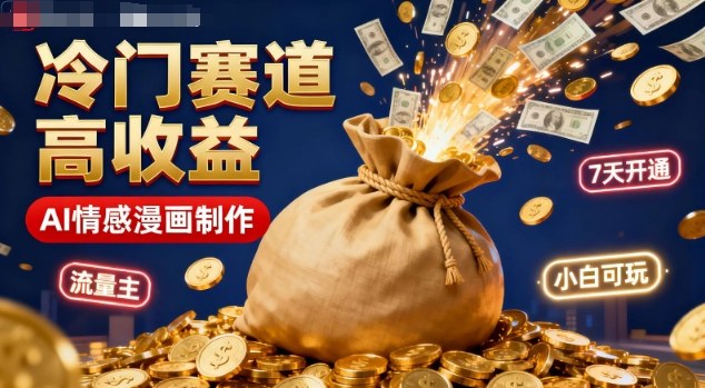 公众号冷门赛道,用AI做情感漫画,7天开通流量主,操作简单,小白可玩-牵机网