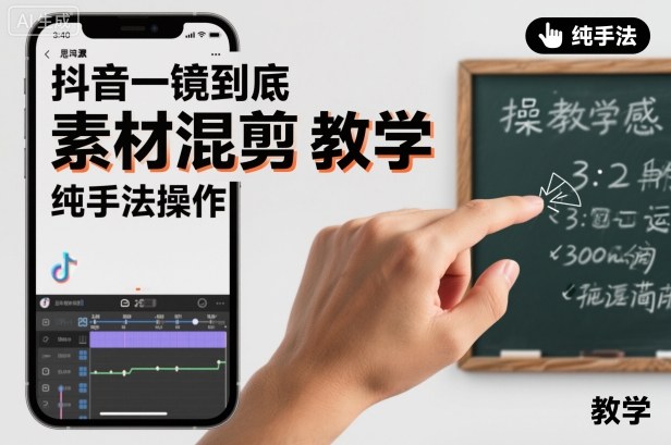 抖音一镜到底素材混剪教学,纯手法操作-牵机网