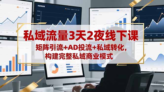 私域流量3天2夜线下课，矩阵引流+AD投流+私域转化，构建完整私域商业模式-牵机网