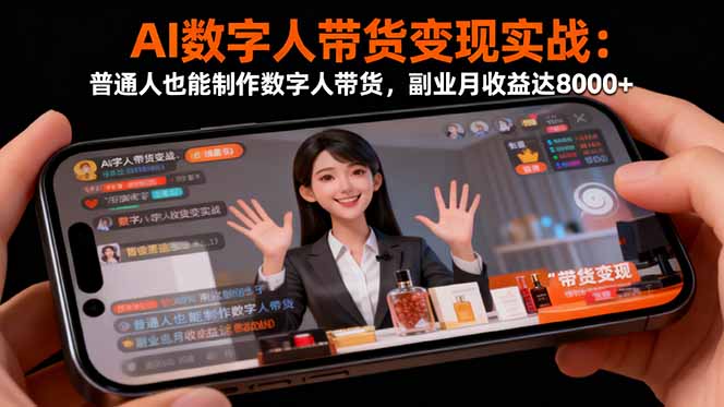 AI数字人带货变现实战:普通人也能制作数字人带货,副业月收益达8000+-牵机网