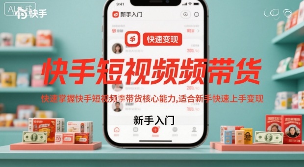 快手短视频带货，快速掌握快手短视频带货核心能力，适合新手快速上手变现-牵机网