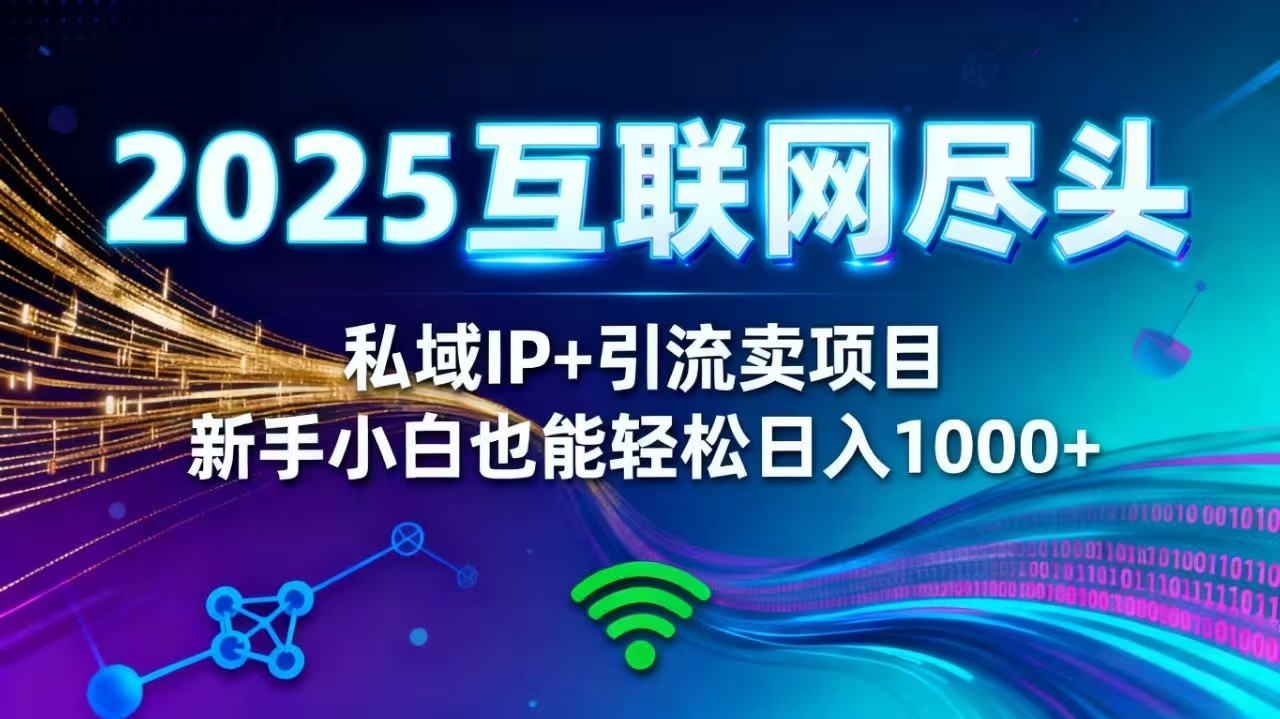 2025网创尽头王炸项目！私域 IP + 精准引流，新手小白在家躺赚日入 1000+-牵机网