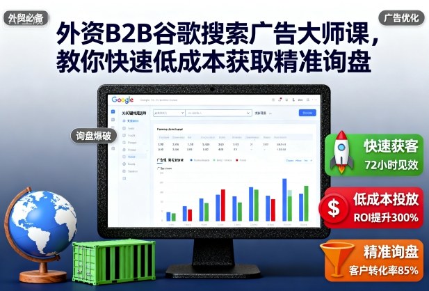 外资B2B谷歌搜索广告大师课,教你快速低成本获取精准询盘-牵机网