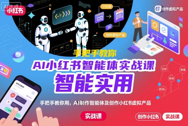 AI小红书智能体实战课,手把手教你用AI制作智能体及创作小红书虚拟产品,提效+内容商业化-牵机网