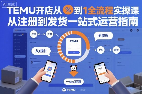 TEMU开店从0到1全流程实操课,从注册到发货一站式运营指南-牵机网