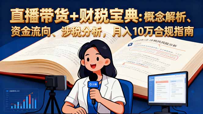 直播带货+财税宝典:概念解析、资金流向、涉税分析,月入10万合规指南-牵机网